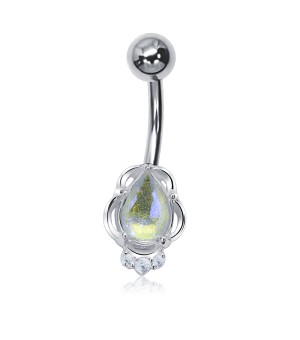 Shiny crystal drop shaped Belly Piercing BP-2029